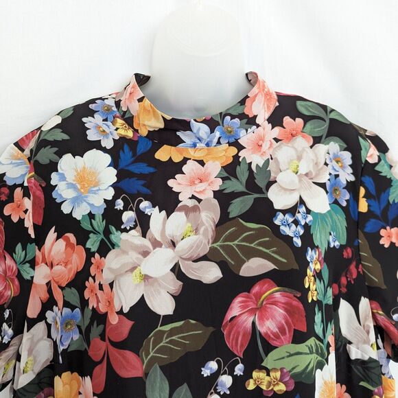 eShakti Wayward Fancies 3X 24W Floral Maxi Shift Dress Pockets Bow Plus Size - Picture 3 of 12